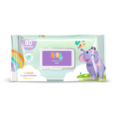 Toallitas H&uacute;medas Izzy Soft - Bolsa 80 UN