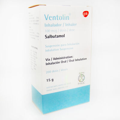 Ventolin 100 Mcg/Dosis Suspensi&oacute;n para Inhalaci&oacute;n - Frasco 200 DSS