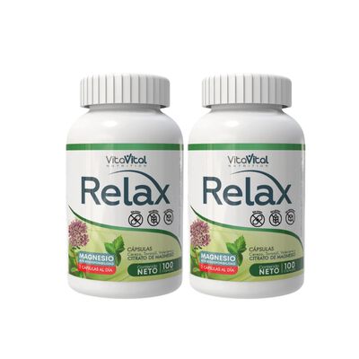 D&uacute;o Pack Vita Vital Relax Citrato De Magnesio C&aacute;psulas - Frasco 100 UN