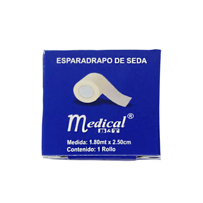 Esparadrapo de Seda Medical 1.8M x 2.5Cm - Caja 1 UN