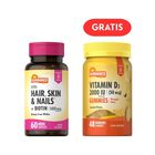 Hair, Skin & Nails + Biotin 500 Mcg - Frasco 60 UN, , large image number null