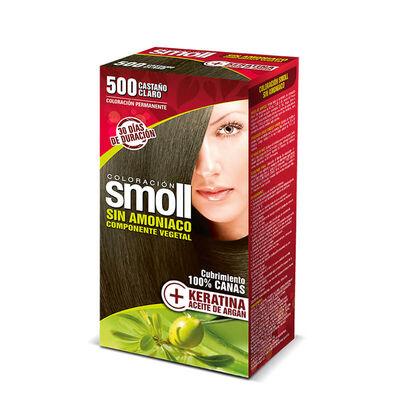 Tinte Smoll Sin Amoniaco Kit 500 Casta&ntilde;o Claro - Caja 1 UN