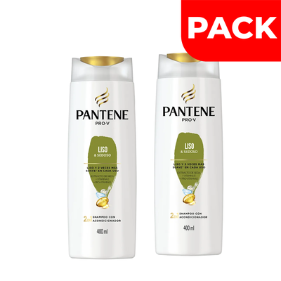 Pack Shampoo Pantene 2en1 Liso & Sedoso - Frasco 400 ML
