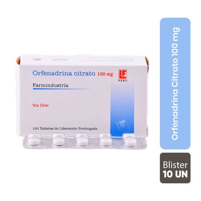 Orfenadrina Citrato&nbsp;100 Mg - Bl&iacute;ster 10 UN