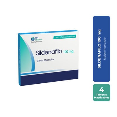 Sildenafilo 100 Mg Tabletas Masticables - Caja 4 UN