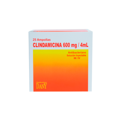 Clindamicina 600 Mg / 4 ML - Caja 25 UN