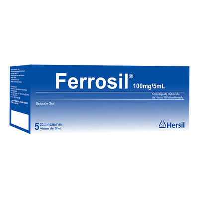 Ferrosil 100 Mg /5 MLSoluci&oacute;n oral - Caja 5 UN