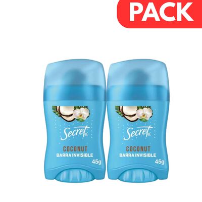 D&uacute;o Pack Secret Desodorante Barra Coconut - Frasco 45 G