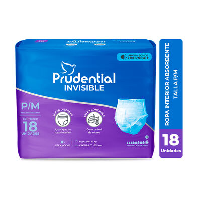 Pa&ntilde;al Prudential Invisible Talla M - Bolsa 18 UN