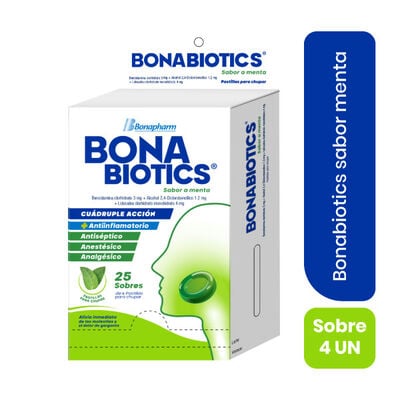 Bonabiotics pastilla sabor menta - Sobre 4 UN