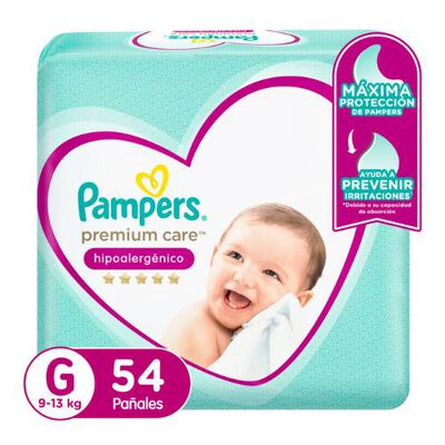 Pa&ntilde;ales Pampers Premium Care Talla G - Bolsa 54 UN