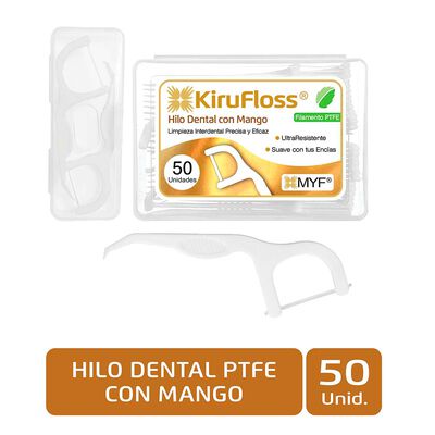 Kirufloss Hilo Dental Especial Ultrafino Con Mango - Caja 50 UN