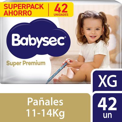 Pa&ntilde;al Babysec Super Premium Talla XG - Bolsa 42 UN