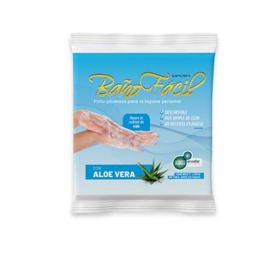 Pa&ntilde;o Higiene Corporal Ba&ntilde;o F&aacute;cil Aloe Vera - Bolsa 10 UN