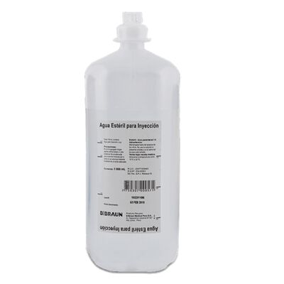 Agua Destilada Inyectable - Frasco 1 Lt