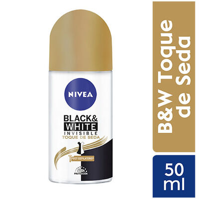 Nivea Deo Mujer Roll Invisible B&W Toque Seda - Frasco  50Ml