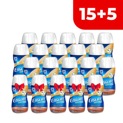 Pack 20 Ensure Advance L&iacute;quido Chocolate - Frasco 220 ML