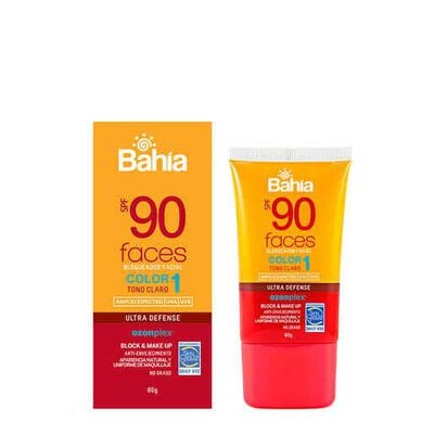 Bloqueador Bahia Faces Color 1 SPF90 - Frasco 60 ML