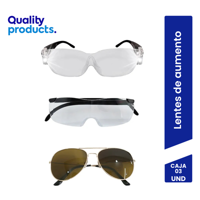 Kit de Lentes de Aumento con Luces Leds Lupa Vision - Caja 3 UN