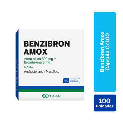 Benzibron Amox 500/8MG - Caja 100 UN