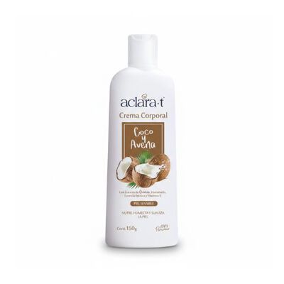 Aclara-T Crema Corporal Coco y Avena - Frasco 150 G