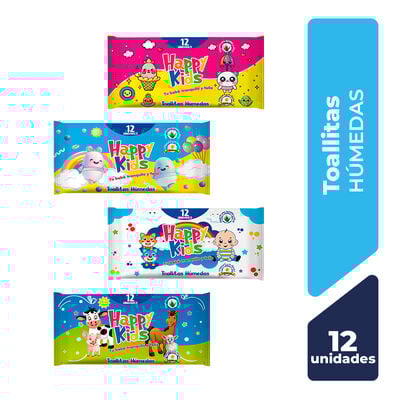 Happy Kids Toallitas H&uacute;medas - Bolsa 12 UN