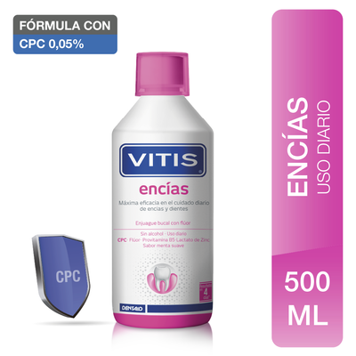 Vitis Enc&iacute;as Enjuague Con Fl&uacute;or - Frasco 500 Ml