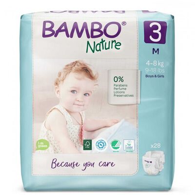 Pa&ntilde;al Bambo Nature Pa&ntilde;al M - Bolsa 28 UN