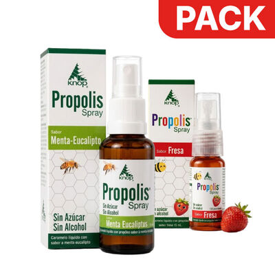 Propolis Kids sabor fresa Frasco 15 Ml & Menta Eucalipto Frasco 30 Ml- Pack 2UN