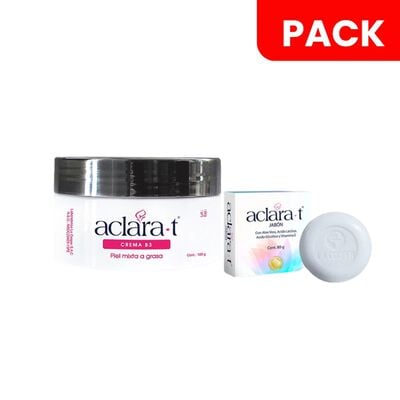 Aclara-T Crema B3 Piel Mixta A Grasa Pote 100 Gr & Aclara-T Jabon - Pack 2UN