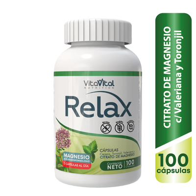 Vita Vital Relax Citrato De Magnesio, Cereza, Toronjil Y Valeriana C&aacute;psulas - Frasco 100 UN