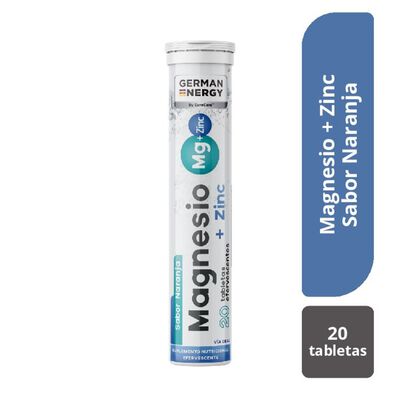 Magnesio + Zinc German Energy Sabor Naranja - Tubo 20 UN