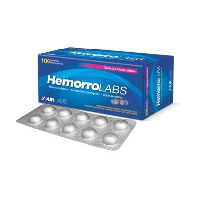 Hemorrolabs Tabletas Masticables - Caja 100 UN