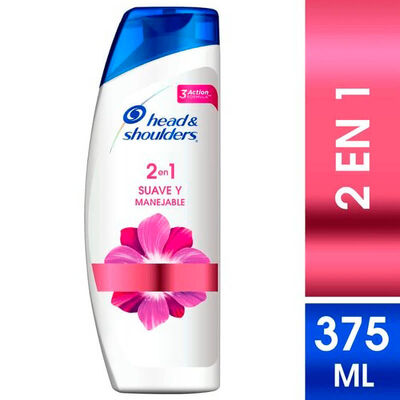 Shampoo Head & Shoulders 2en1 Suave y Manejable -Frasco 375 ML