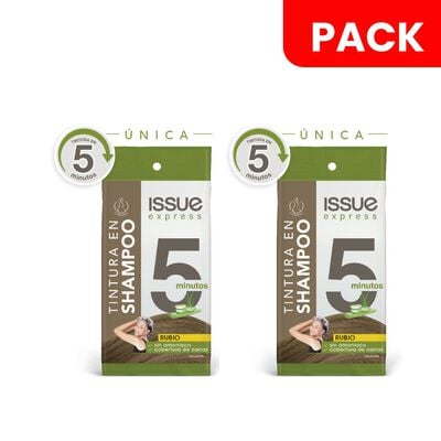 D&uacute;o Pack Tintura en Shampoo Color Rubio Issue Express