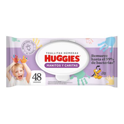 Toallitas H&uacute;medas Huggies Manitos y Caritas - Bolsa 48 UN