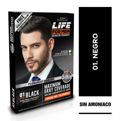 Tinte Life For Men 1 Negro y Sachet Activador  - Caja 1 UN