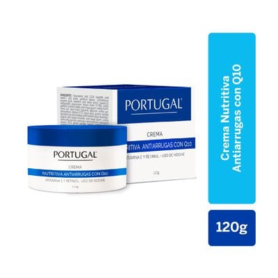 Portugal Crema Nutritiva Antiarrugas Con Q10 - Pote 120 G
