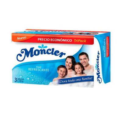 Moncler Jab&oacute;n Tripack Azul Refrescante - Pack 3 UN