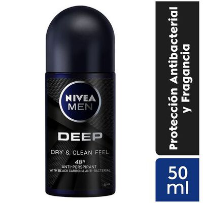Nivea Deo Hombre Roll Blackdeep  - Frasco 50Ml