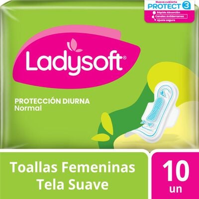 Toalla Higi&eacute;nica Ladysoft Normal Tela - Bolsa 10 UN