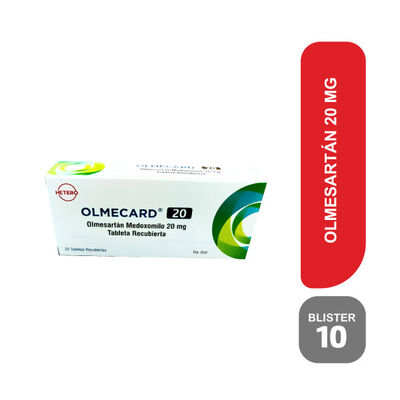 Olmercard 20 - Blister 10 tabletas recubiertas