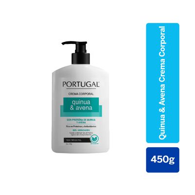 Portugal Crema Corporal Quinua y Avena - Frasco 450 G