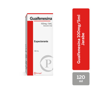 Guaifenesina PTG 100mg/5mL Soluci&oacute;n Oral - Frasco 120 ML