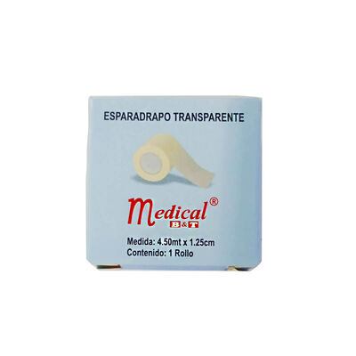 Esparadrapo Medical Transparente 4.50M x 1.25Cm - Caja 1 UN