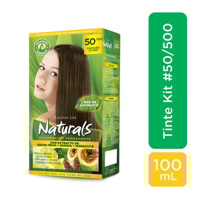 Kit de Tinte para Cabello Naturals #50/500 Casta&ntilde;o Claro - Caja 100ML