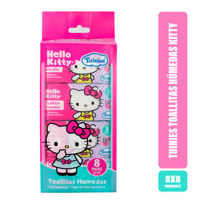 Toallitas H&uacute;medas Tuinies Hello Kitty - Bolsa 8 Unidades