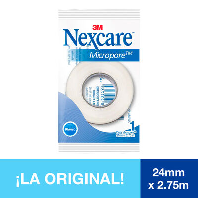 Cinta Nexcare Micropore 24mm x 2.75 m Color Blanco - Bolsa 1 UN