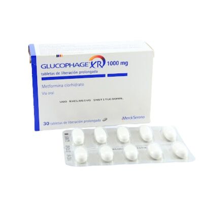 Glucophage XR 1000 Mg Tableta - Caja 30 UN