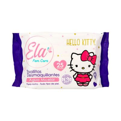 Ela Toalla Desmaquillante con Agua Micelar Hello Kitty - Bolsa 25 UN